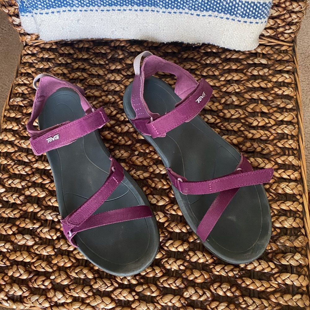 Purple tevas hiking sandals